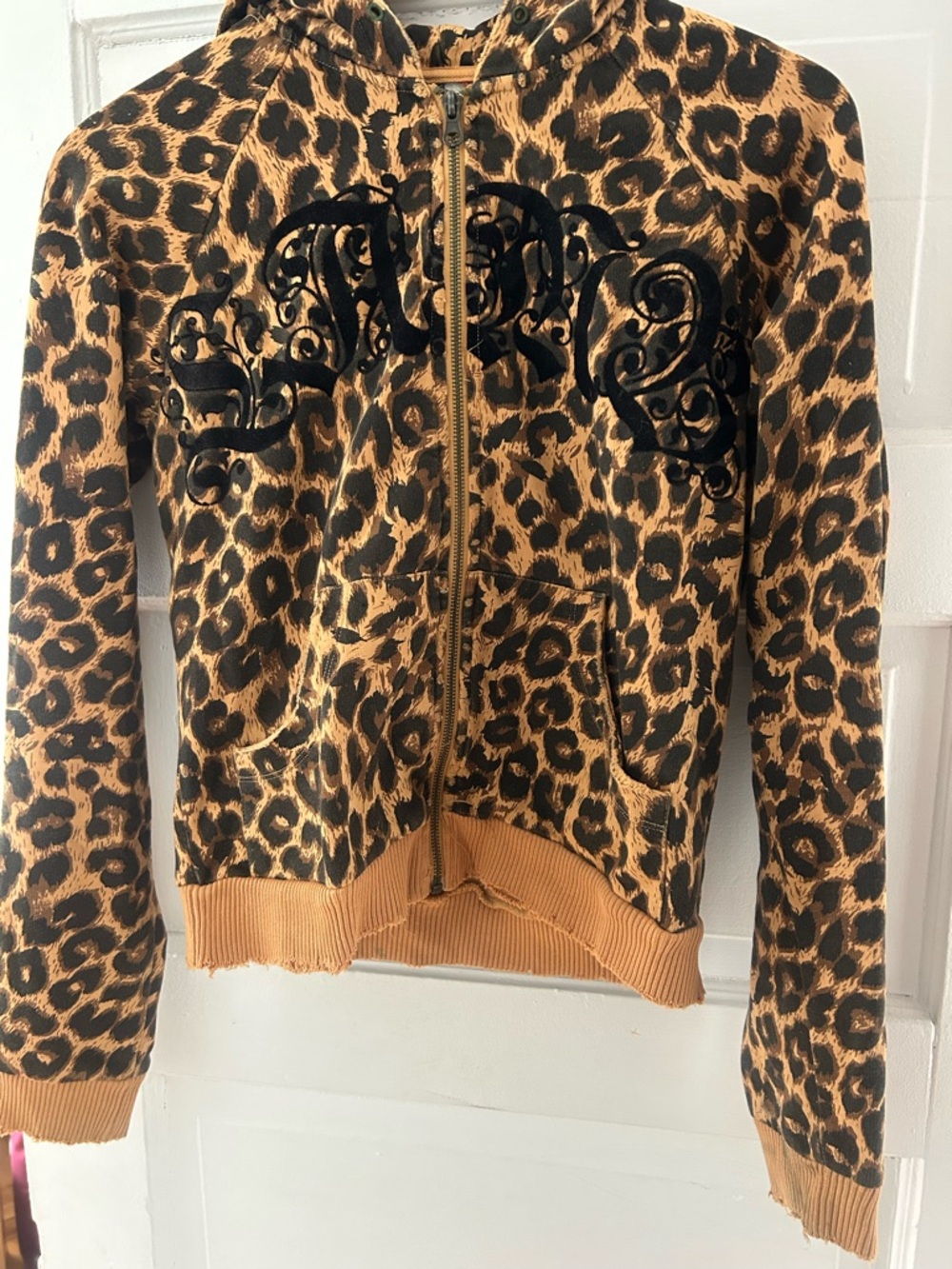 L.A.M.B. Vintage Leopard Print Hooded Jacket - Tan/Black
